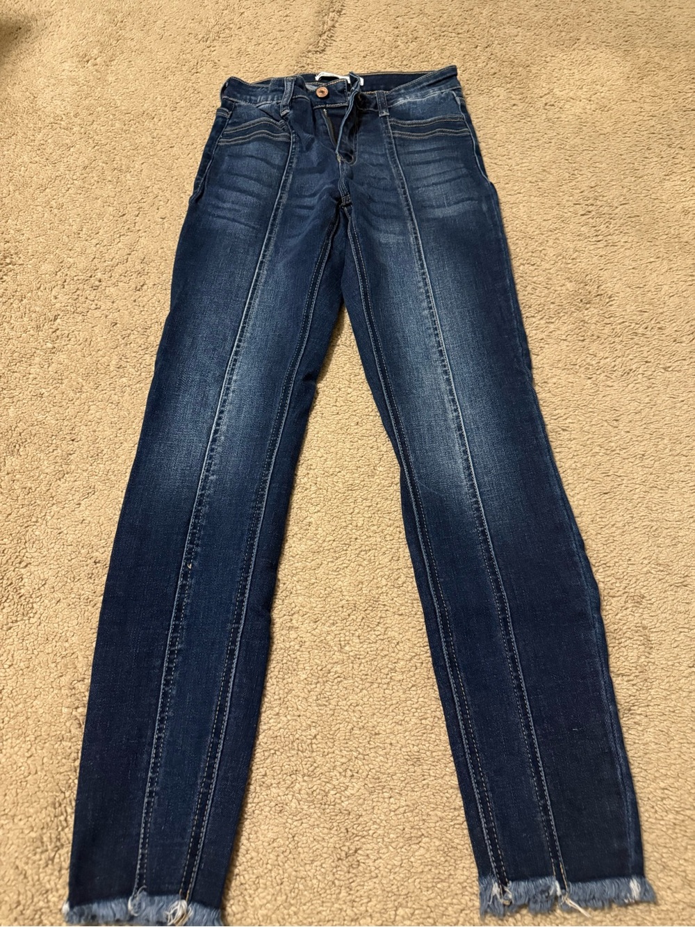 KanCan Dark Blue Skinny Jeans with Center Seams